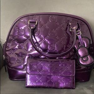 Purple hello kitty bag with wallet